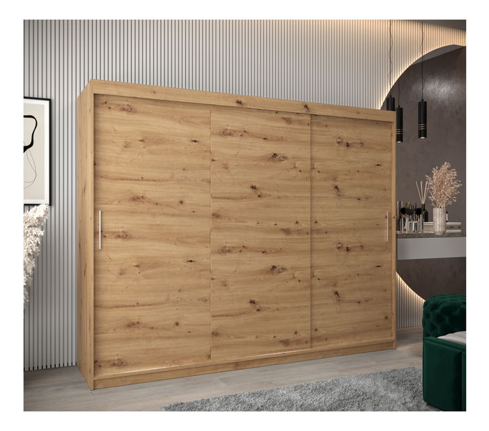 Šatní skříň 250 cm Toki (Dub artisan + Dub artisan) *výprodej