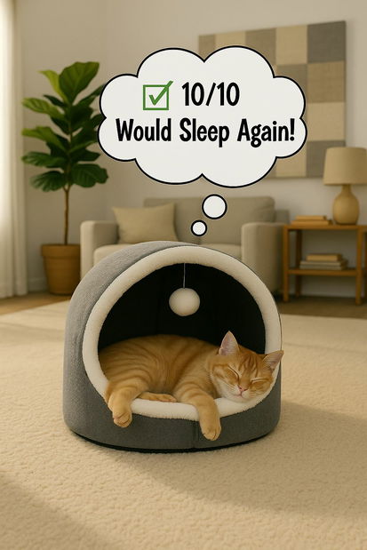 Pelíšek pro kočky Alasia (šedá) 1