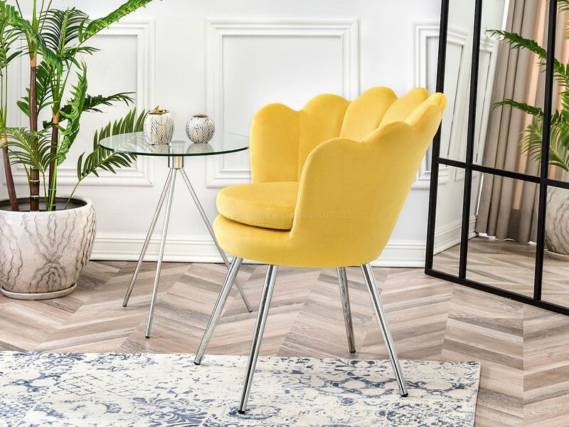 Křeslo Lasair (žlutá + chromová)