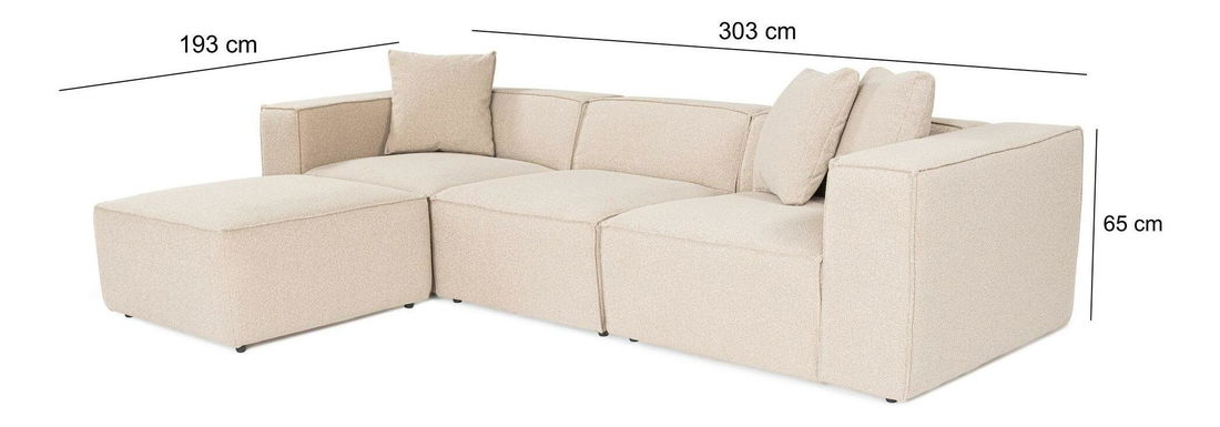 Rohová sedačka Lorella (světlobéžová)