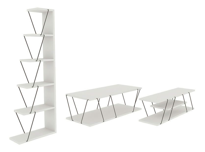 Sestava nábytku do obývacího pokoje Eleanore (bílá + černá)