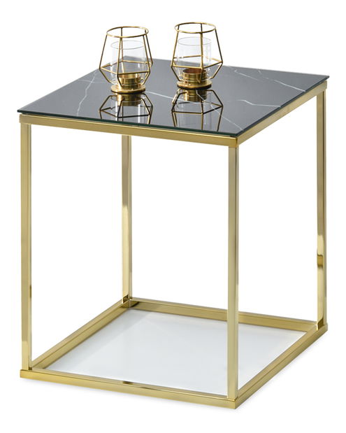 Konferenční stolek Bella S (černá + zlatá)