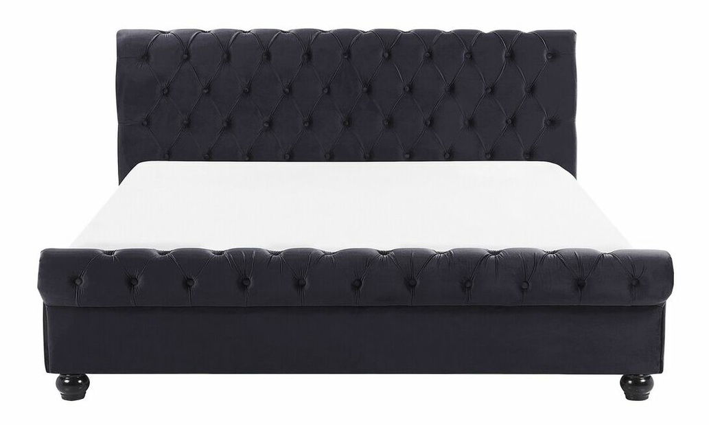 Manželská vodní postel 140 cm Alexandrine (černá) (s roštem a matrací)