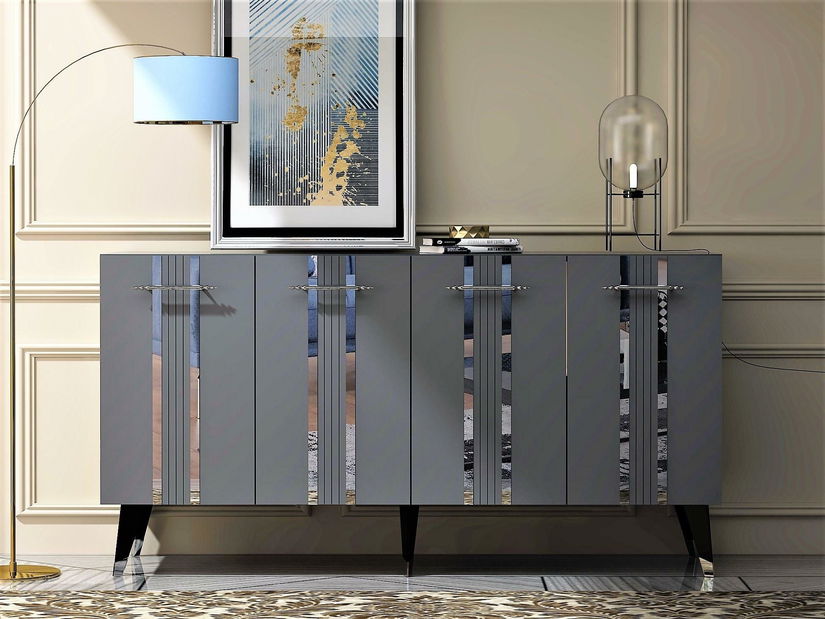 Skříňka Pebine 1 (antracit + stříbrná)