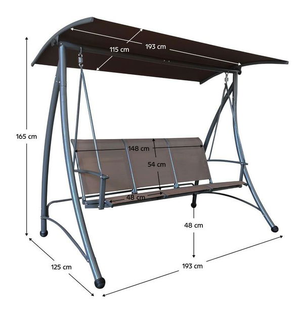 Zahradní houpačka Lograse (hnědá + tmavě šedá)