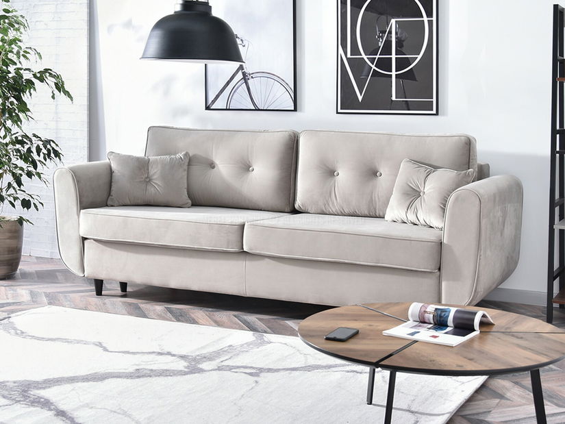 Pohovka dvousedačka Bacteria (béžová + černá)