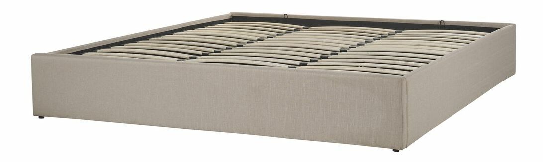 Manželská postel 180 cm DIJON (s roštem a úl. prostorem) (béžová)