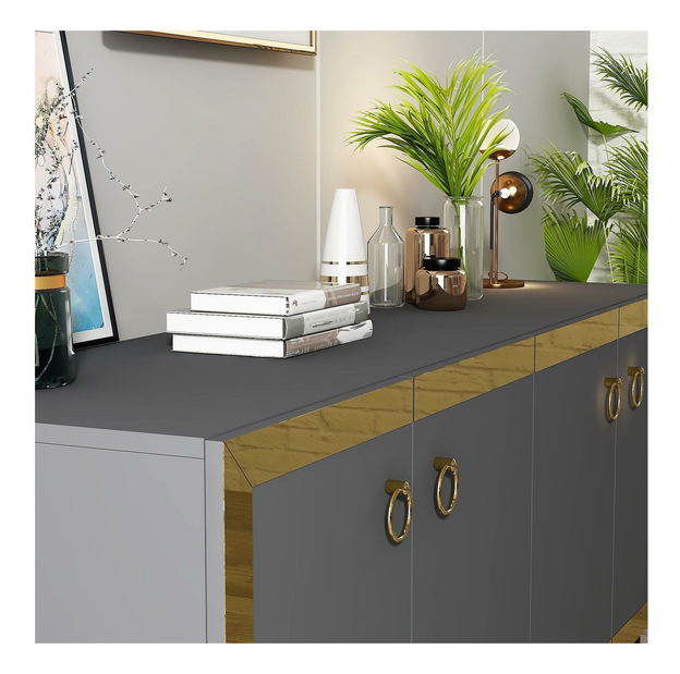 Skříňka Muvuta 1 (antracit + zlatá)