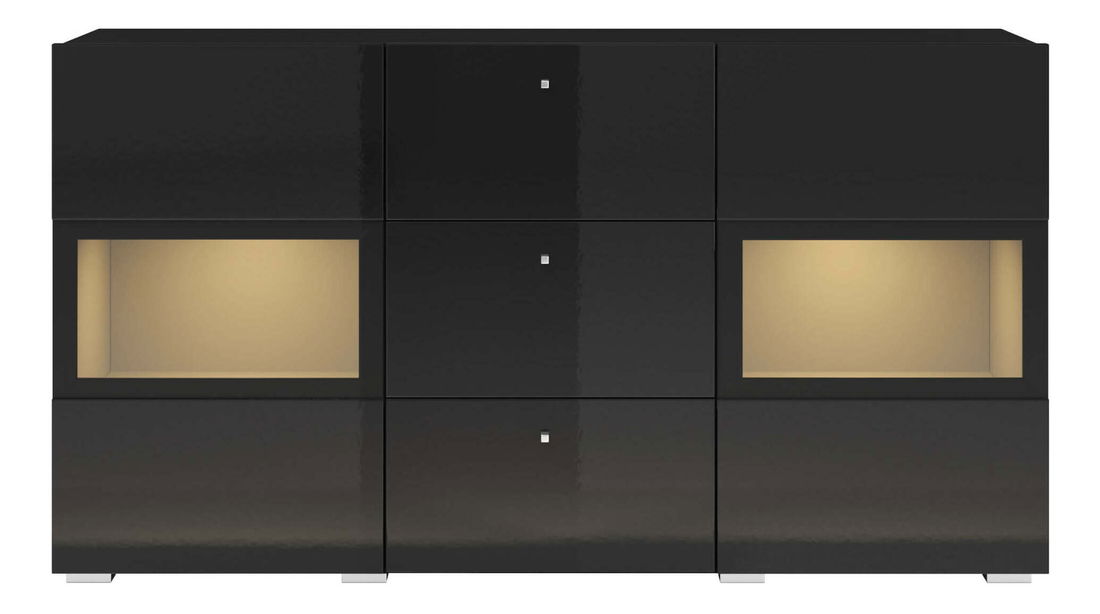 Vitrína Alease Typ 26 (černá + lesk černý)