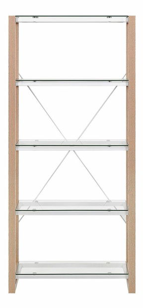 Regál JANAS (světlé dřevo + bílá)