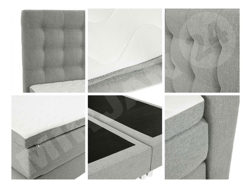 Manželská postel 180 cm Kurtis (šedomodrá)