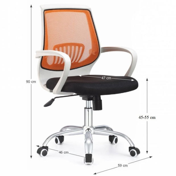 Kancelářské křeslo Leledo oranžová + černá