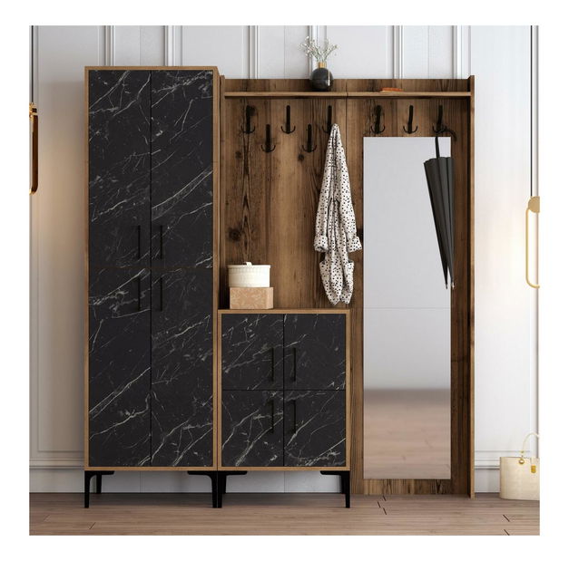 Předsíňová stěna Betina ABC (ořech + černá)