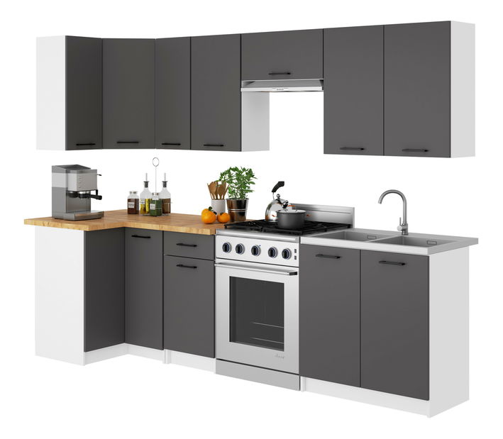 Spodní kuchyňská skříňka Organo 80 2D (bílá + grafit)