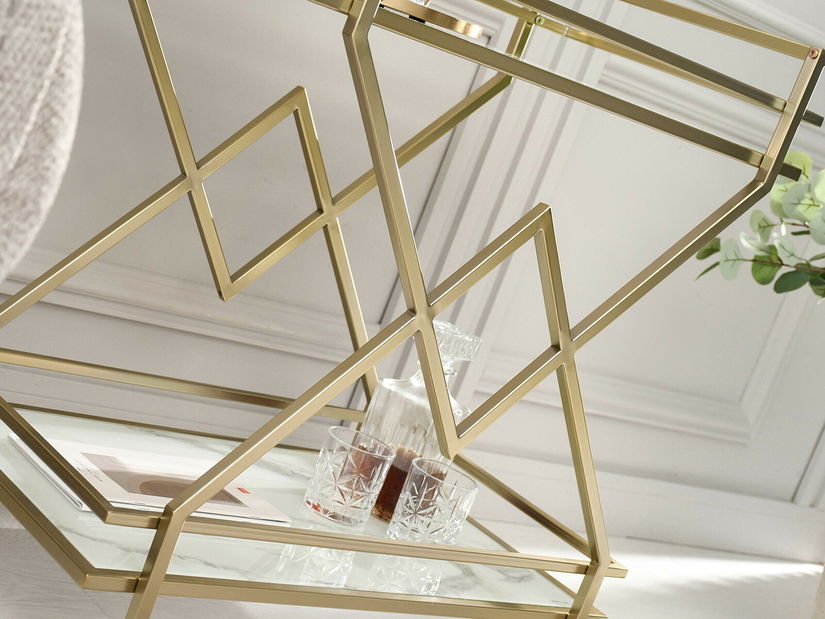 Konferenční stolek Gemido (mramor + zlatá)