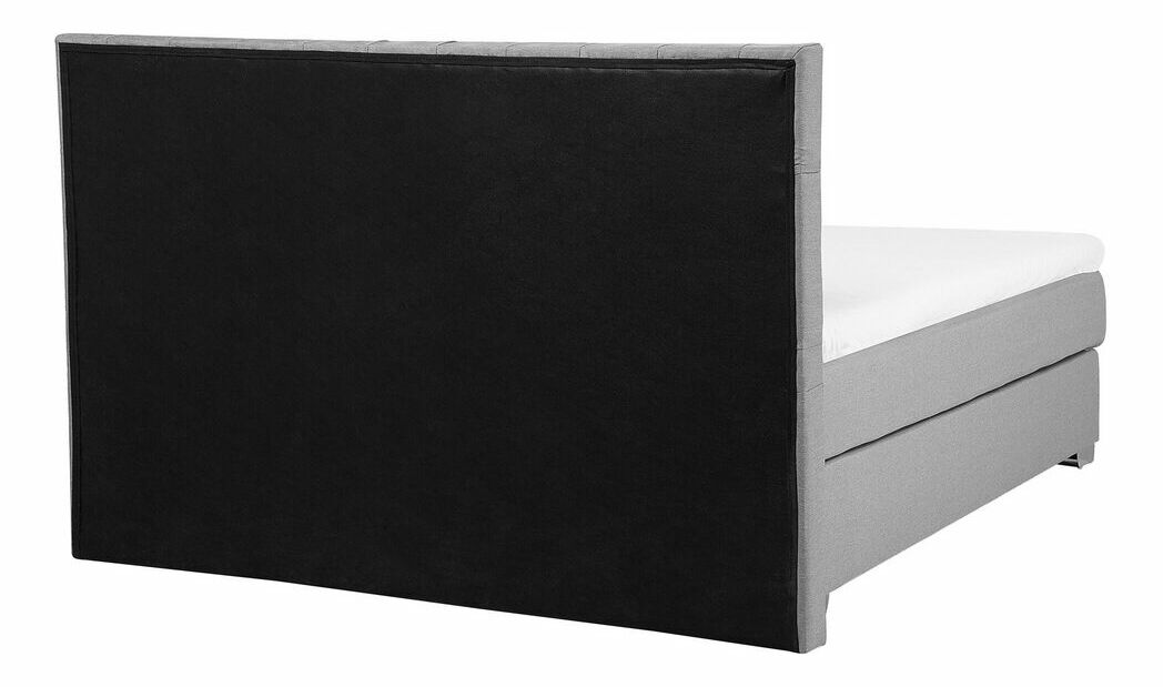 Manželská postel Boxspring 160 cm DUKE (s roštem a matrací) (šedá)