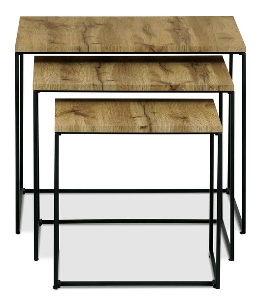 Set 3 konferenčních stolků Adeptos (dub divoký)