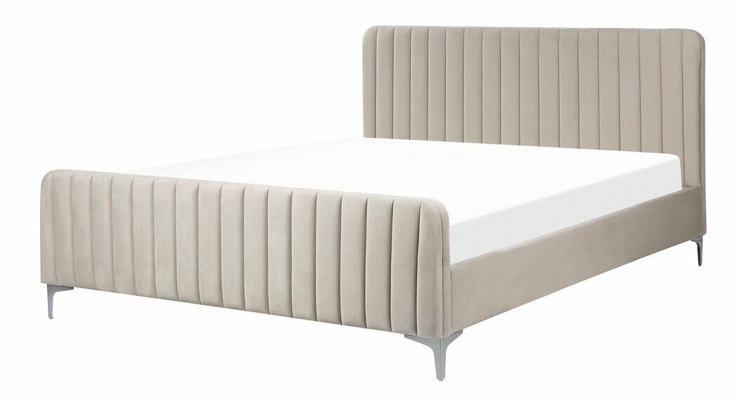 Čalouněná postel 160x200 cm Laraine (světle šedá) (s roštem)