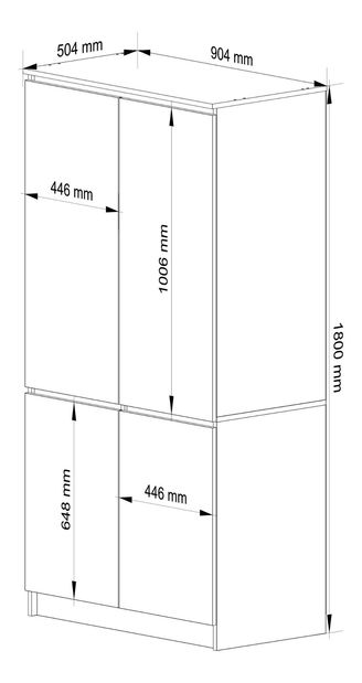 Šatní skříň Sinfin (bílá)