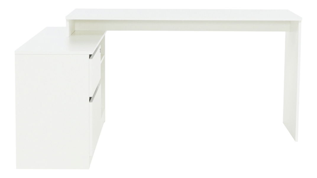 Rohový PC stolek Bill (bílá + beton)