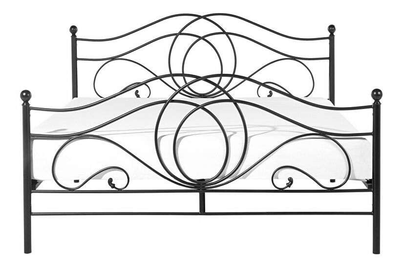 Manželská postel 160 cm LAURA (s roštem) (černá)
