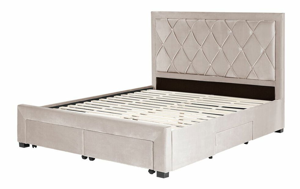 Manželská postel 160 cm Levi (béžová)