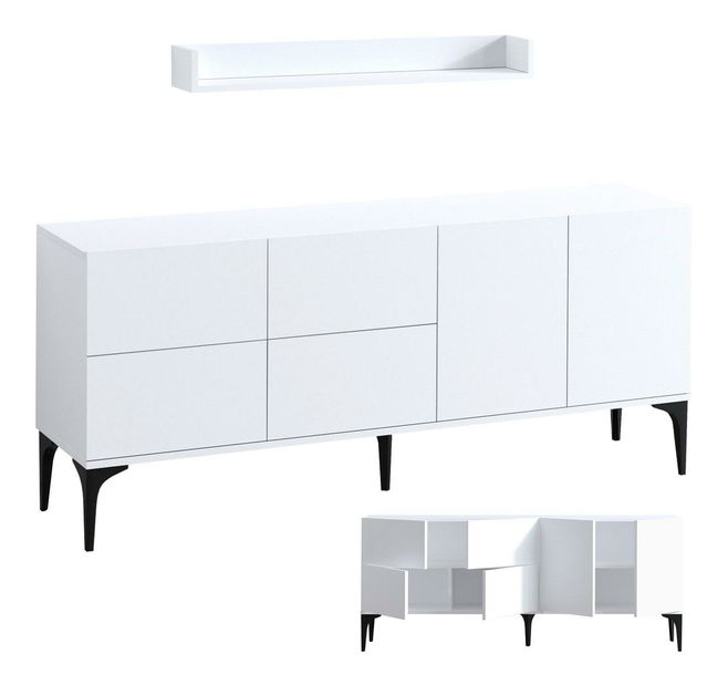 Skříňka Lupin (bílá + černá)