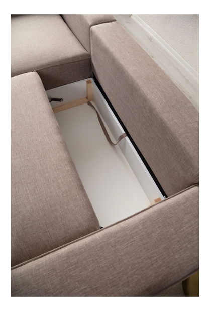 Rohová sedačka Pirlofenzza (s úl. prostorem) (L) (hnědá)