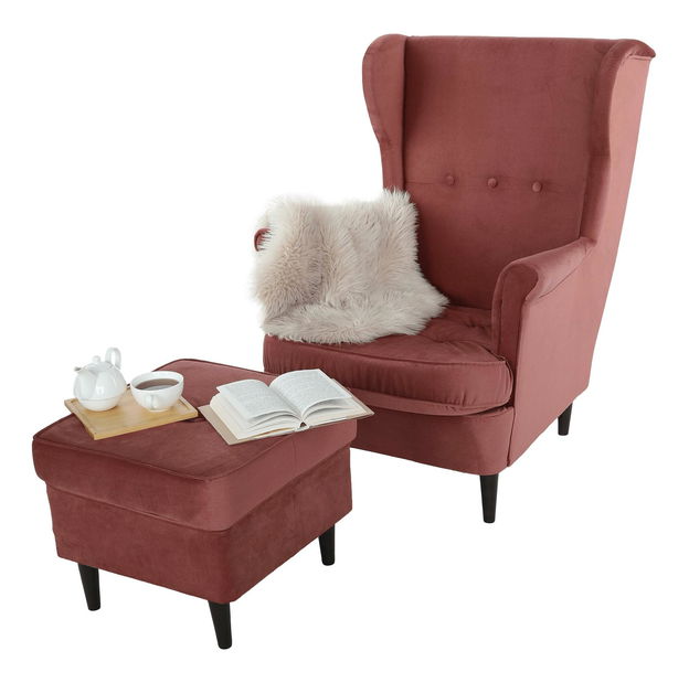 Taburetka Repetidas (růžová + ořech)