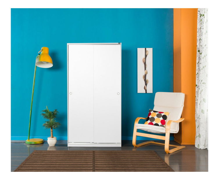 Šatní skříň s posuvnými dveřmi Seworella 2 (bílá)