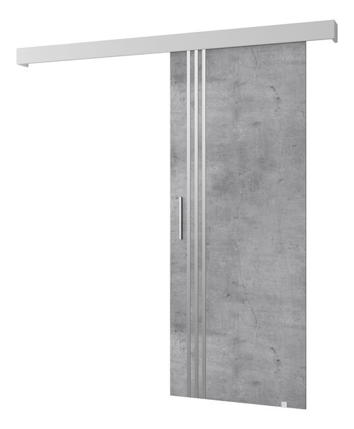 Posuvné dveře 90 cm Sharlene VI (beton + bílá matná + stříbrná)