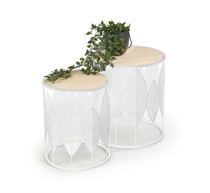 Set 2 ks. konferenčních stolků Fredrick (bílá)