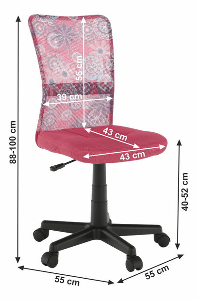 Dětská otočná židle Gofry (růžová)