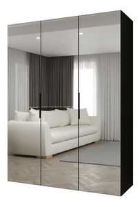 Šatní skříň 150 cm Mirabella 3 (černá + černá)