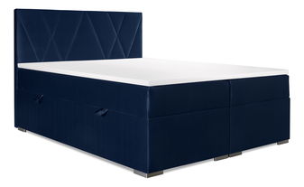 Boxspring postel 160 cm Lanarra (tmavě modrá) (s úložným prostorem)
