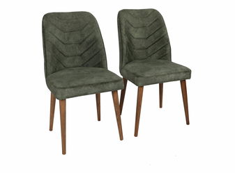 Set 2 židlí Dafne (Ořech + Tmavě zelená)