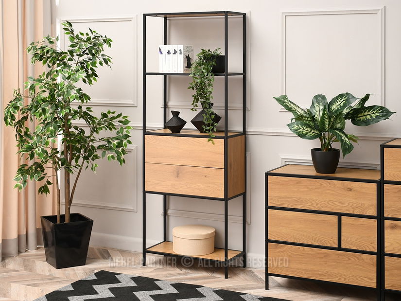 Regál Soren Reg (dub + černá)