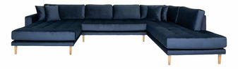 Rohová sedací souprava ve tvaru U (L) Lvaveriaora U (tmavě modrá)