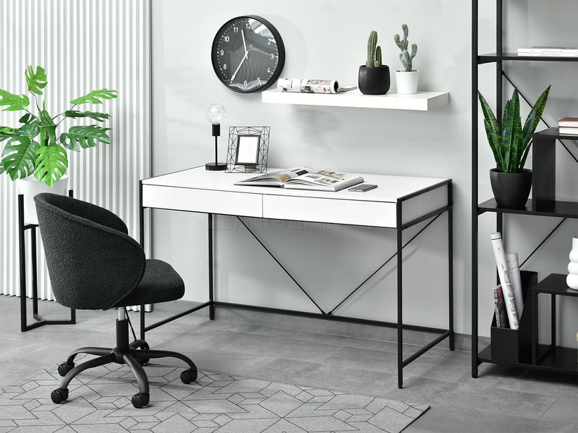 PC stolek Unica (bílá + černá)