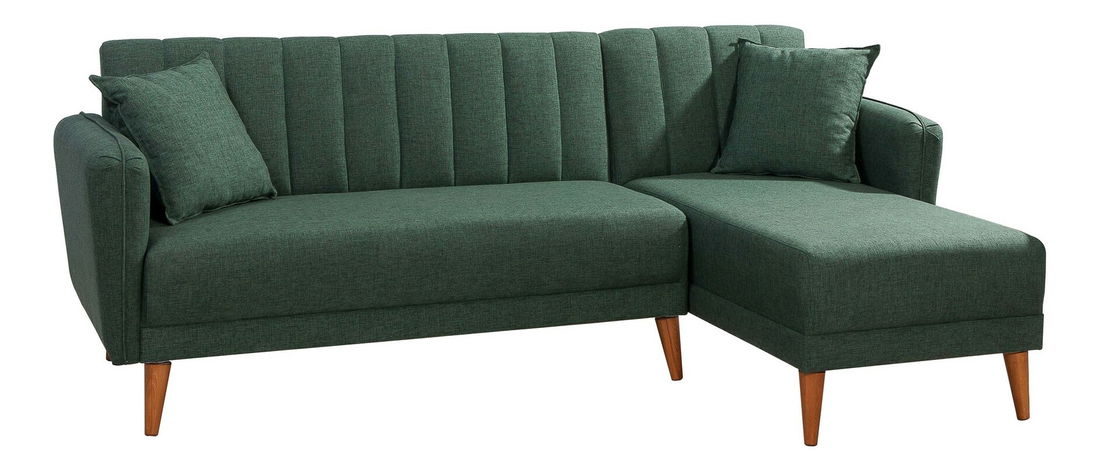 Rohová sedací souprava Adrie (P) (Tmavá zelená)