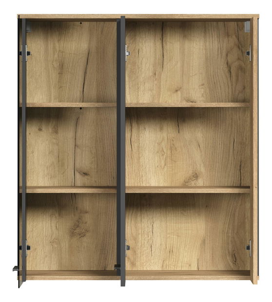 Závěsná vitrína Esferas (grafit + dub evoke)