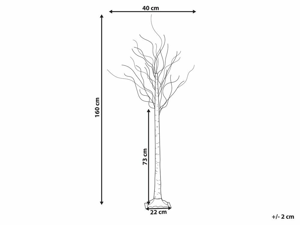 Vnější dekorace stromek 160 cm Lapza (bílá)