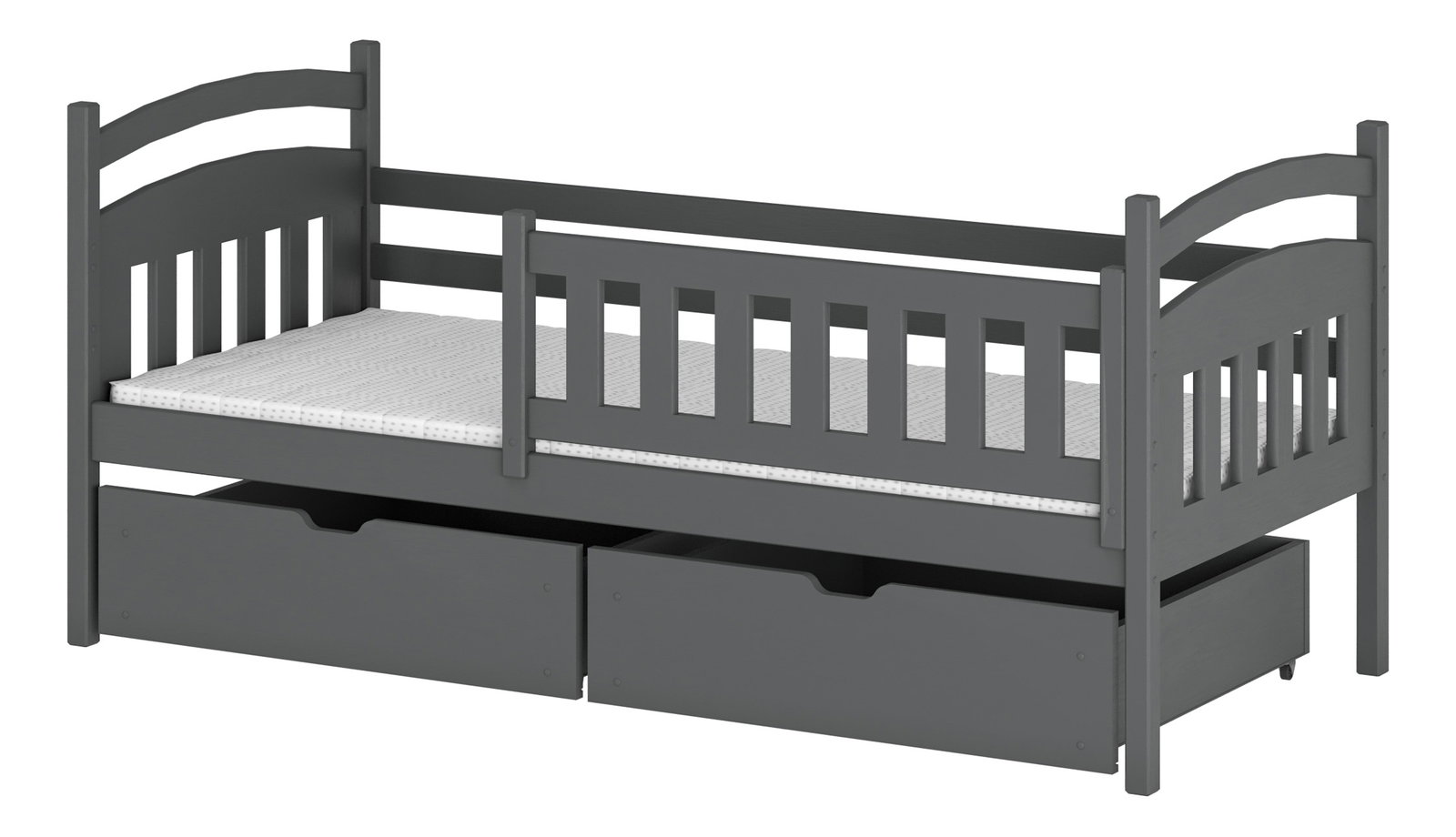 Dětská postel 80 x 180 cm – Tarra (s roštem a úložným prostorem) (grafit)