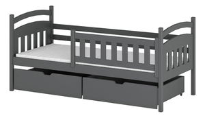 Dětská postel 90 cm Tarra (s roštem a úl. prostorem) (grafit)