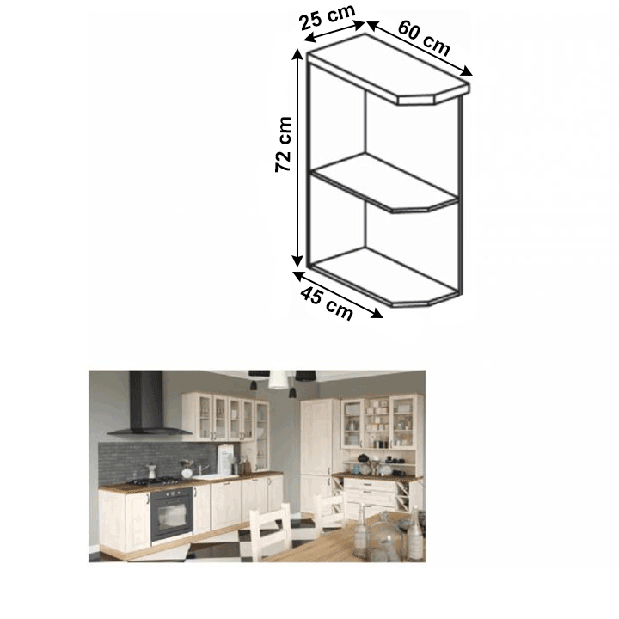 Dolní rohová kuchyňská skříňka D25PZ Regnar
