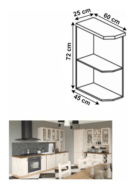 Dolní kuchyňský regál D25PZ Regnar