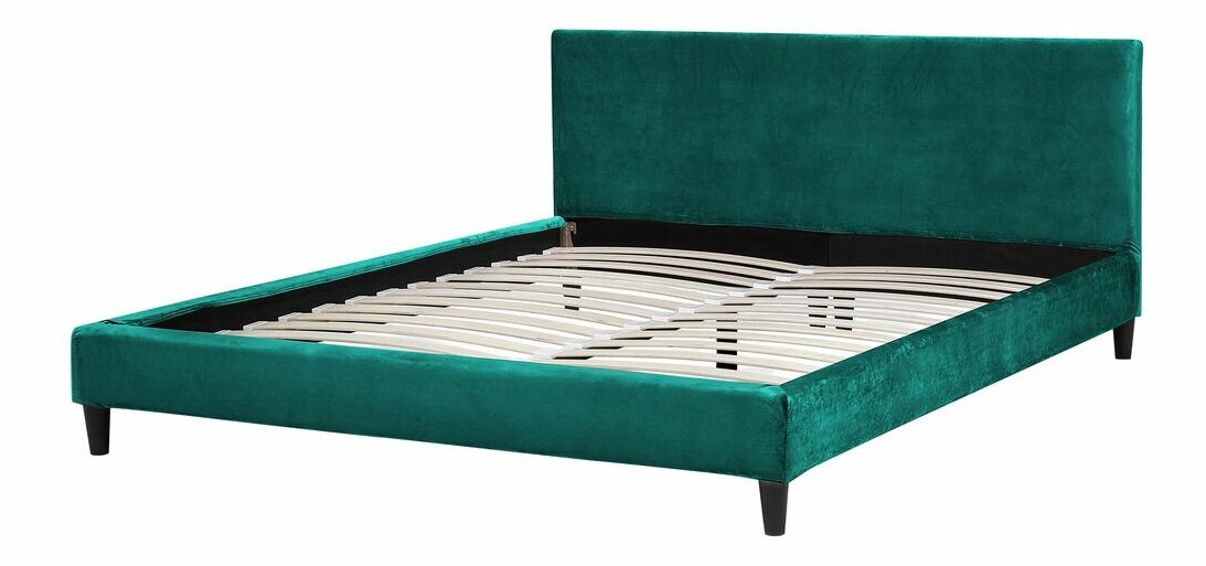 Manželská postel 180 cm FUTTI (s roštem) (zelená)