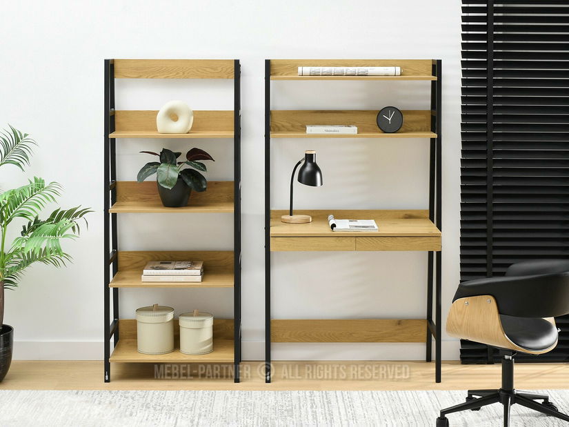 Regál s pc stolkem Reino (černá)