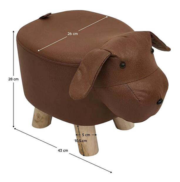 Taburetka Tamili (hnědá + přírodní)
