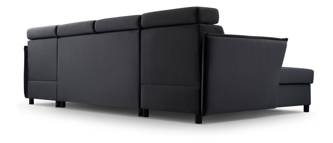 Rohová sedačka Moria U (černá) (L)